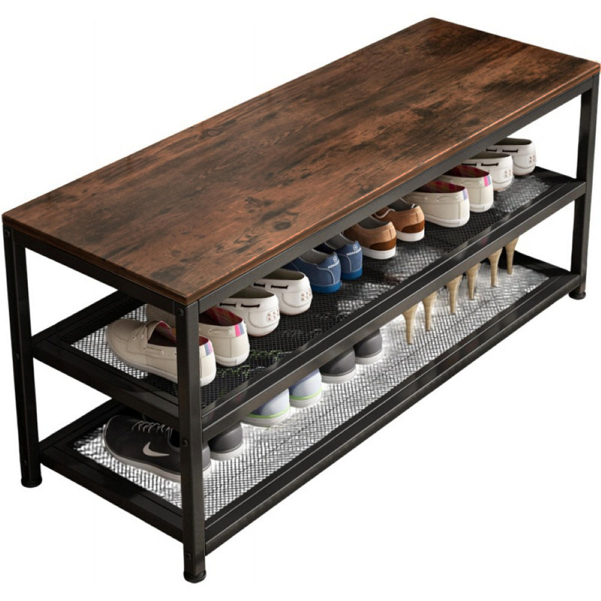 SCHUHSCHRANK, braun, 100/45/30 cm - Braun, Holzwerkstoff (100/45/30cm)