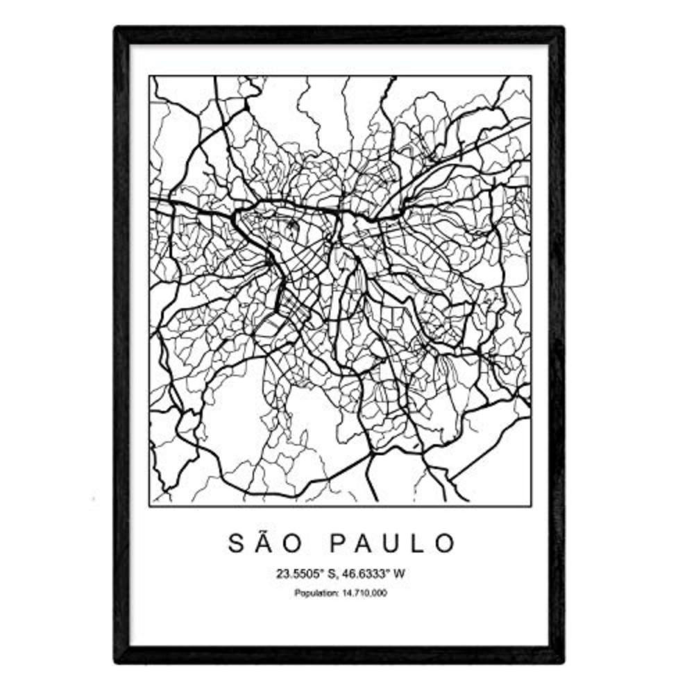 POSTER Sao Paulo Skandinavischen Stil A3 Rahmenlos - Klar, Papier (29.7/5/42cm) - Nacnic