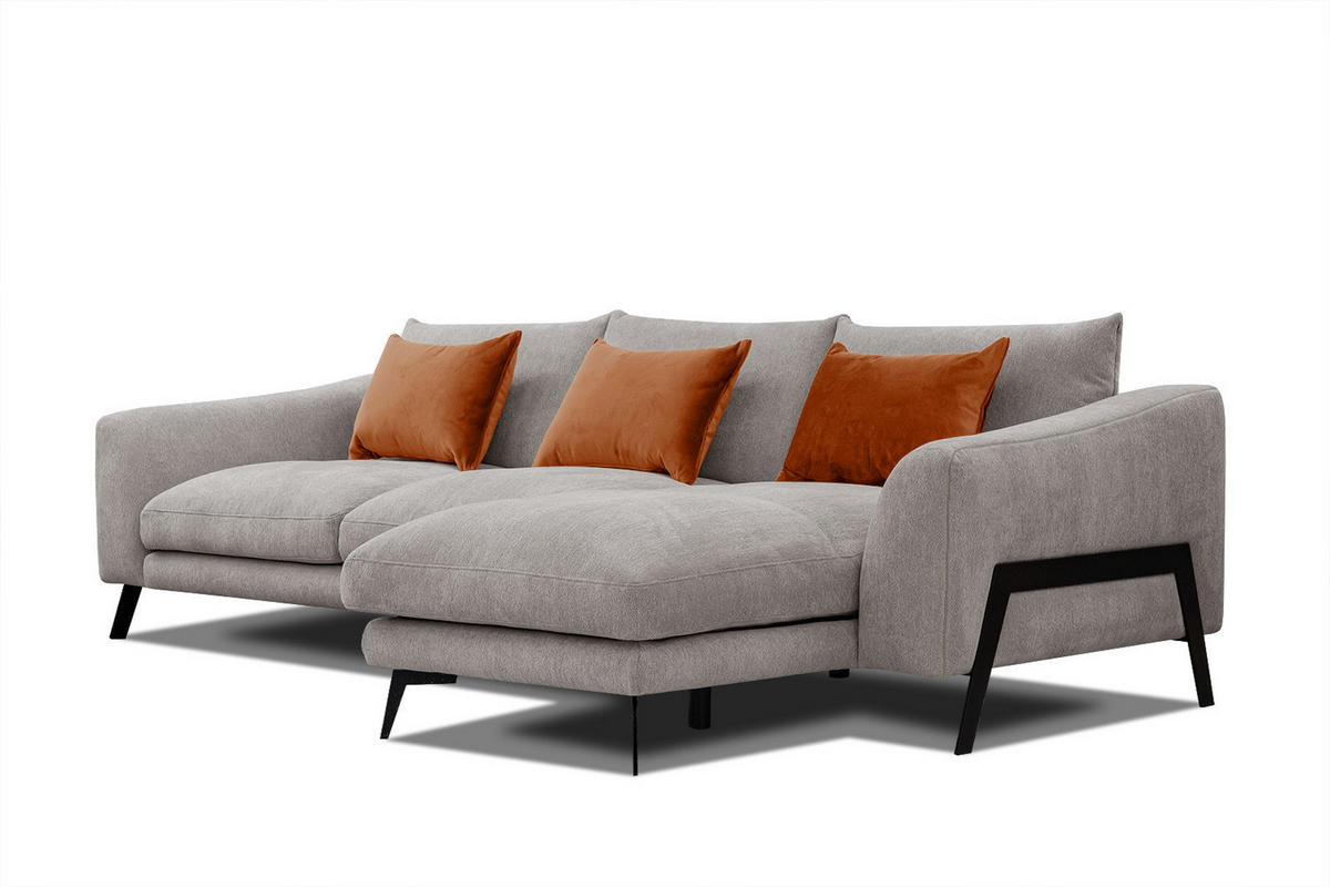 ECKSOFA WINTER 4-Sitzer, taupe - Taupe/Schwarz, Holzwerkstoff/Textil (293/172cm) - Courtois Laville