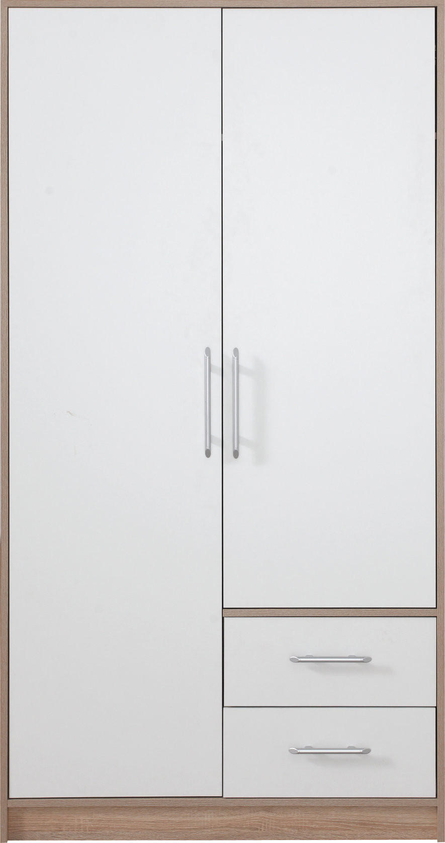 DREHTÜRENSCHRANK VANO 100/190/56cm 2-türig Weiß - Weiß, Holzwerkstoff (100/190/56cm) - MASSENO