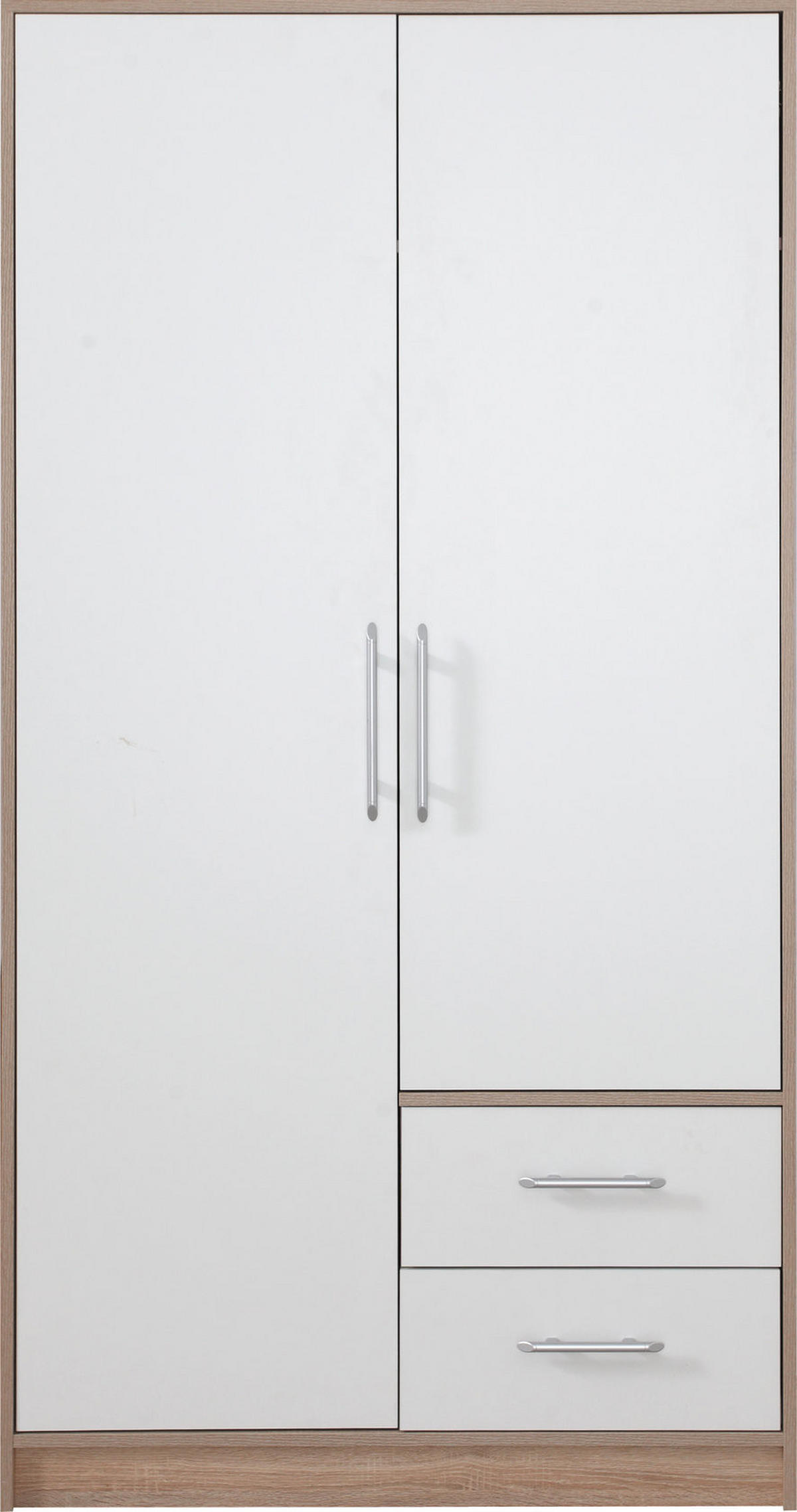 DREHTÜRENSCHRANK VANO 100/190/56cm 2-türig Weiß - Weiß, Holzwerkstoff (100/190/56cm) - MASSENO