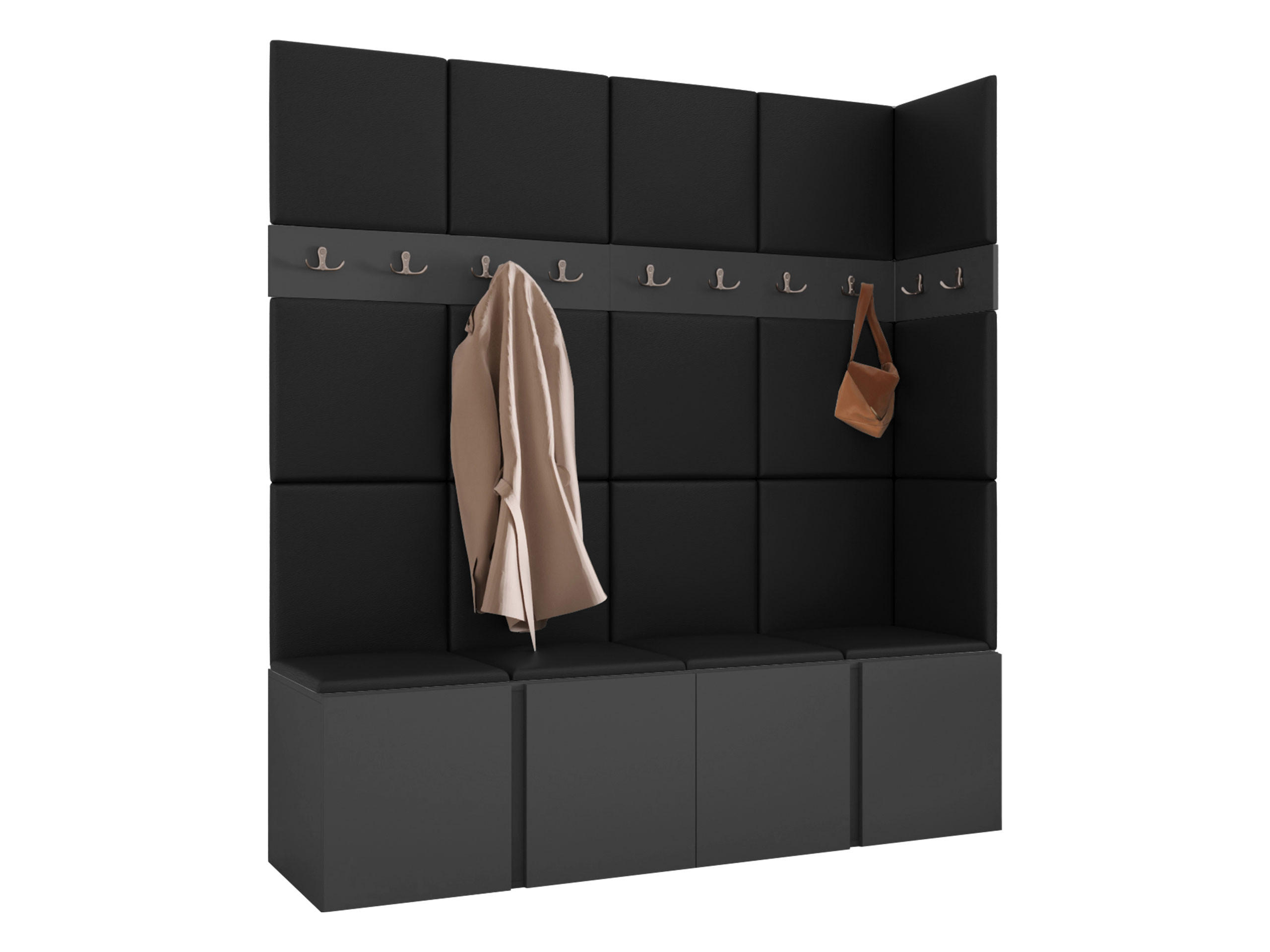 MOBILIER PENTRU HOL Orion II - grafit/negru, material plastic/compozit lemnos (168/186/46cm) - MIRJAN24