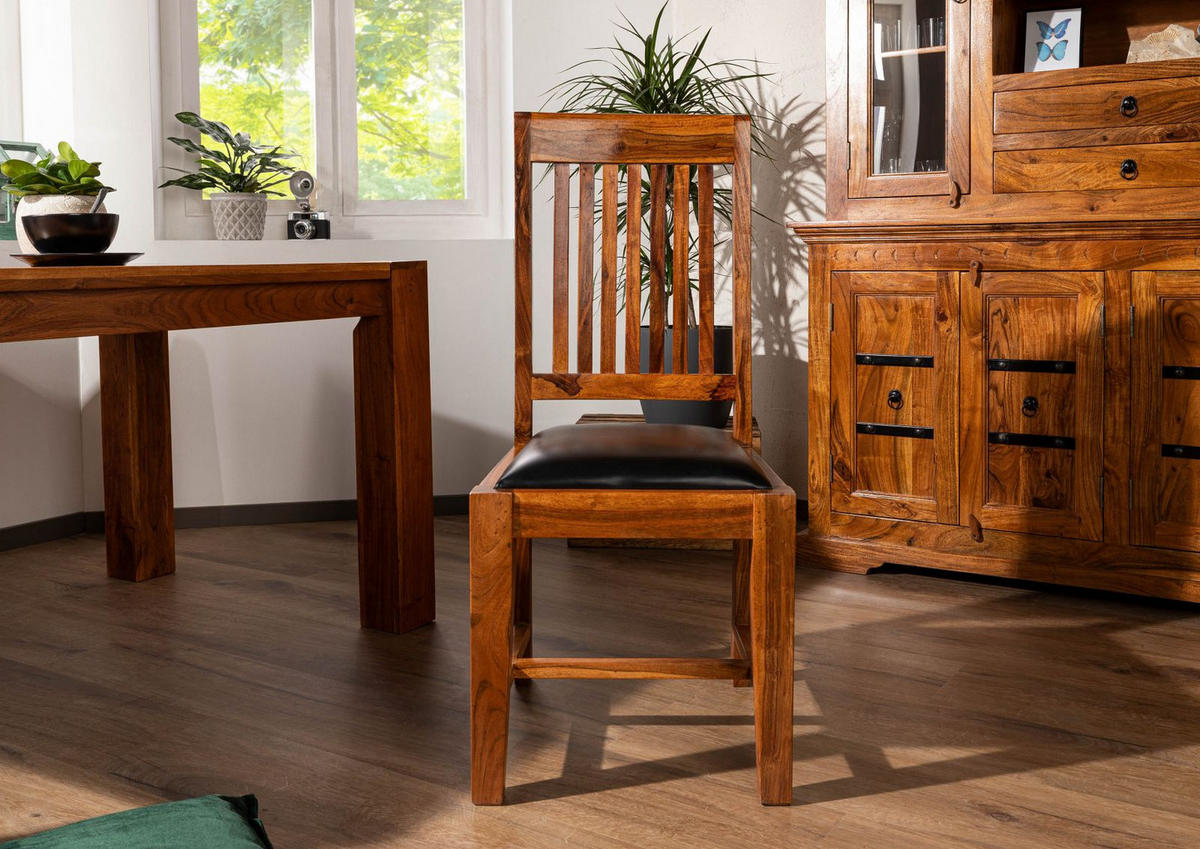 STUHL Massivholz 48 x 51 x 100 cm hellbraun OXFORD #015 - Braun, Holz (48/100/51cm) - Massivmoebel24