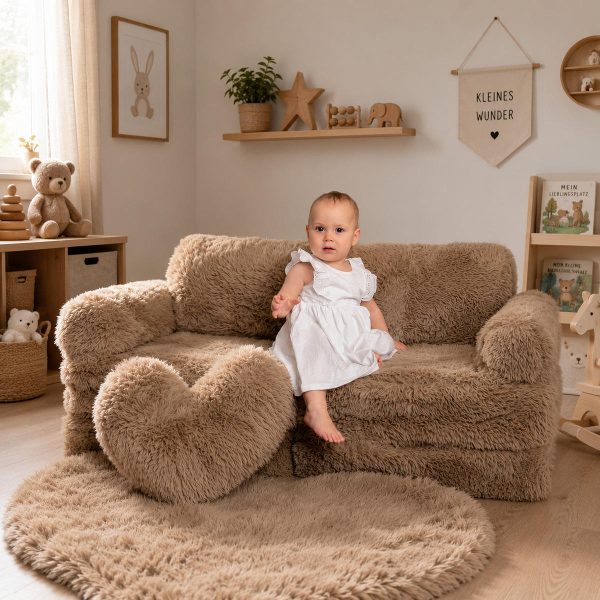 HERZKISSEN Mammoth flauschig - Hellrosa, Textil (40/40cm) - MeowBaby