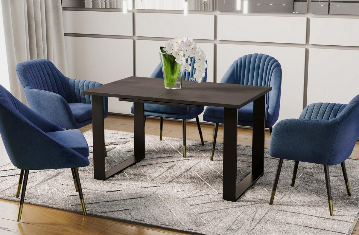 ESSTISCH Cora ausziehbar bis 210 cm - Graphitfarben, Holzwerkstoff (130/80/76cm) - Endo-Moebel