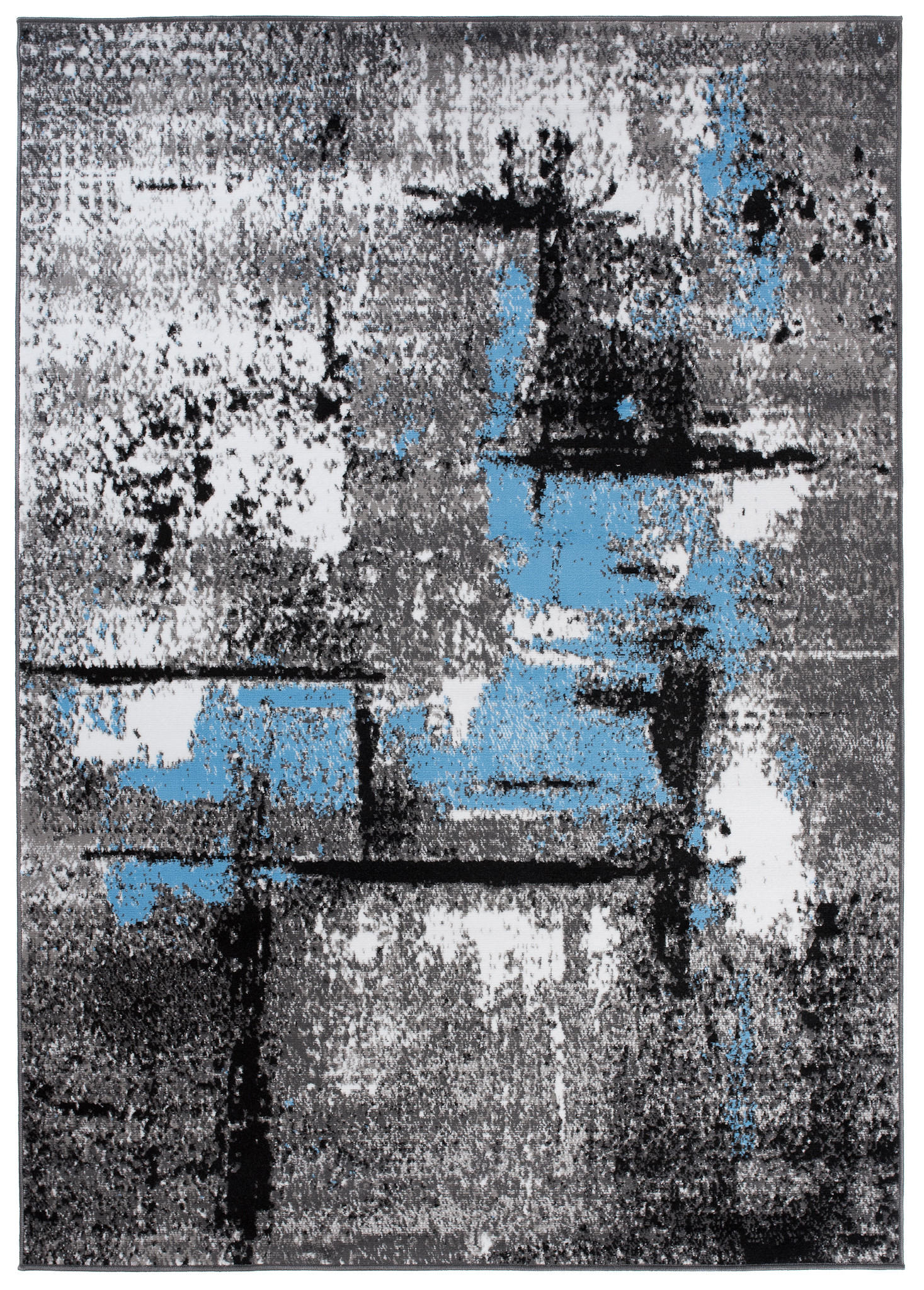 TEPPICH MAYA Blau Meliert Streifen Splash 250/300 cm - Blau, Textil (250/300cm) - Tapiso