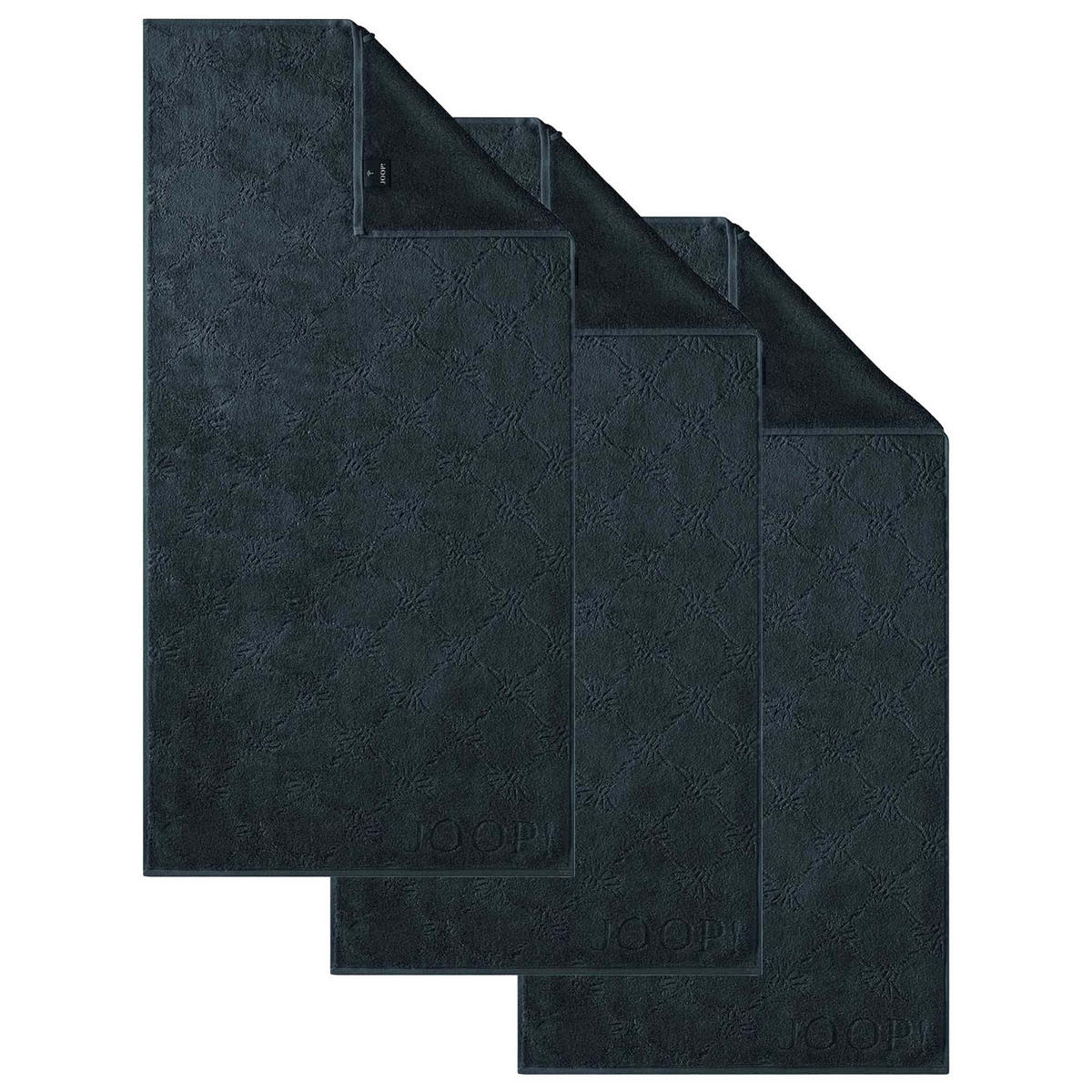 HANDTUCH Unisex Uni Cornflower Grau 3er Pack Baumwolle - Anthrazit, Textil (30/50cm) - Joop!