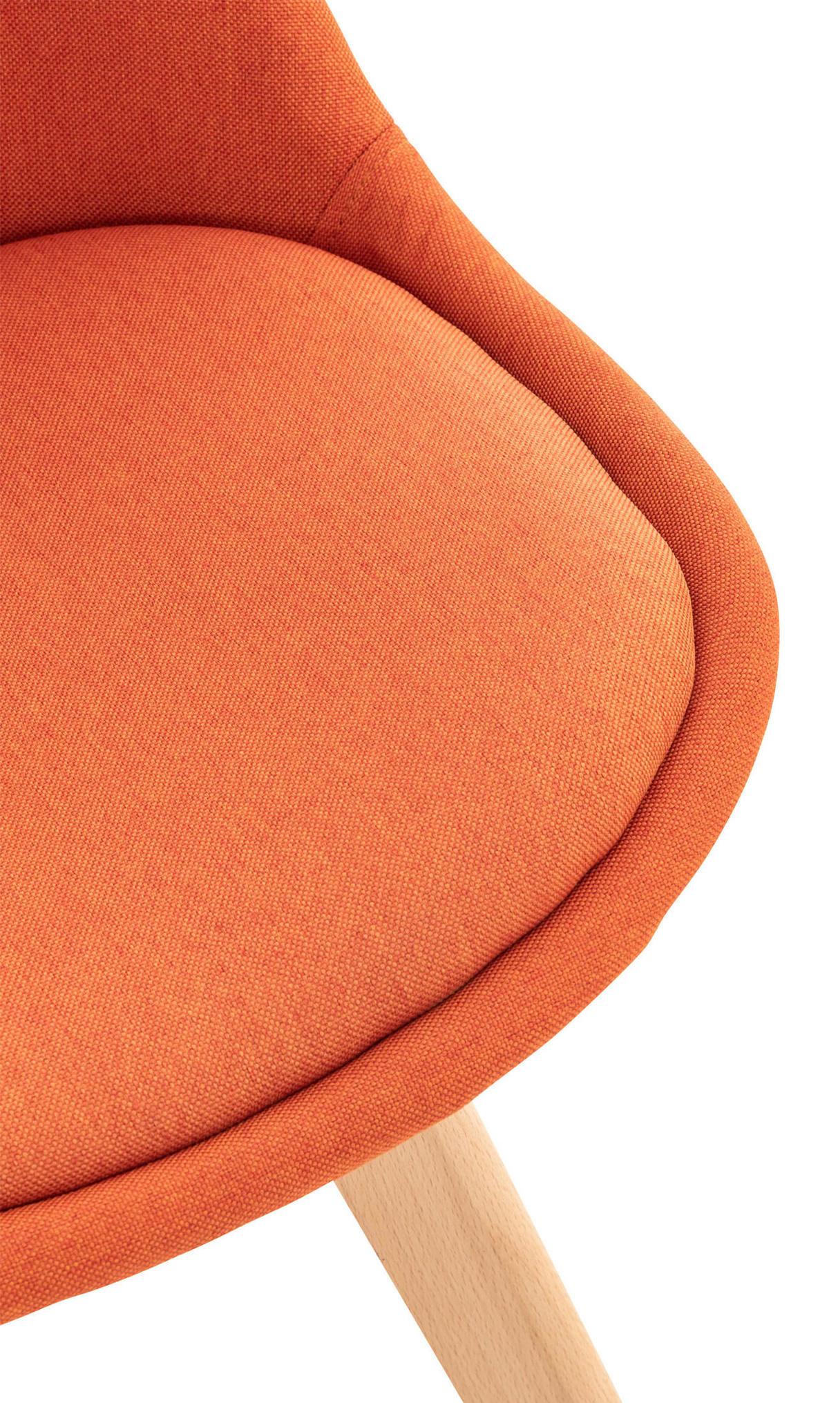 STUHL Stoff orange - Eukalyptusholzfarben/Orange, Holz/Textil (49/83/50cm) - CLP
