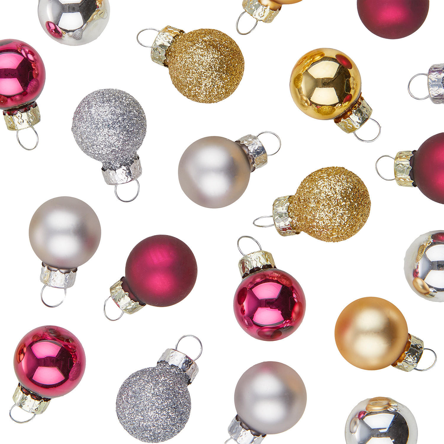 CHRISTBAUMKUGEL-SET (24-tlg.)Hang On - Rotbraun/Goldfarben, Glas (2/2/2cm) - Butlers