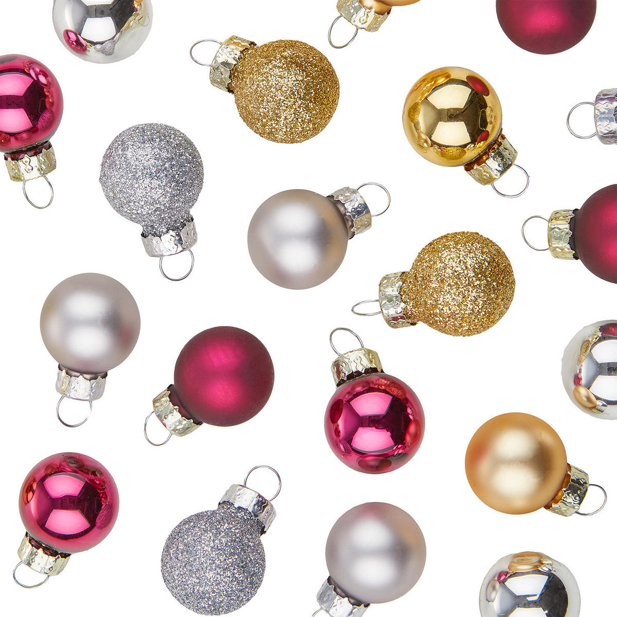 CHRISTBAUMKUGEL-SET (24-tlg.)Hang On - Rotbraun/Goldfarben, Glas (2/2/2cm) - Butlers