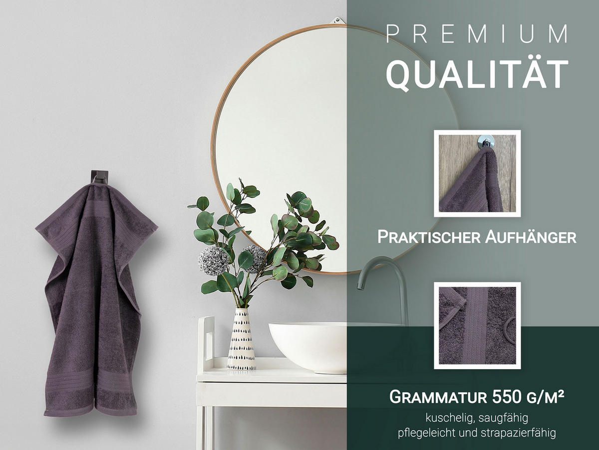 HANDTÜCHER, 6er-Set, 50x70 cm, 100% Baumwolle, Grau - Anthrazit, Textil (50/70cm) - Zollner