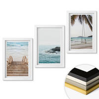 WANDBILDER 3er-Set - 20x30 cm Weißer Rahmen - Treppe Strand Meer Schaukel - Weiß, Kunststoff (20/30cm) - ArtPrintCave