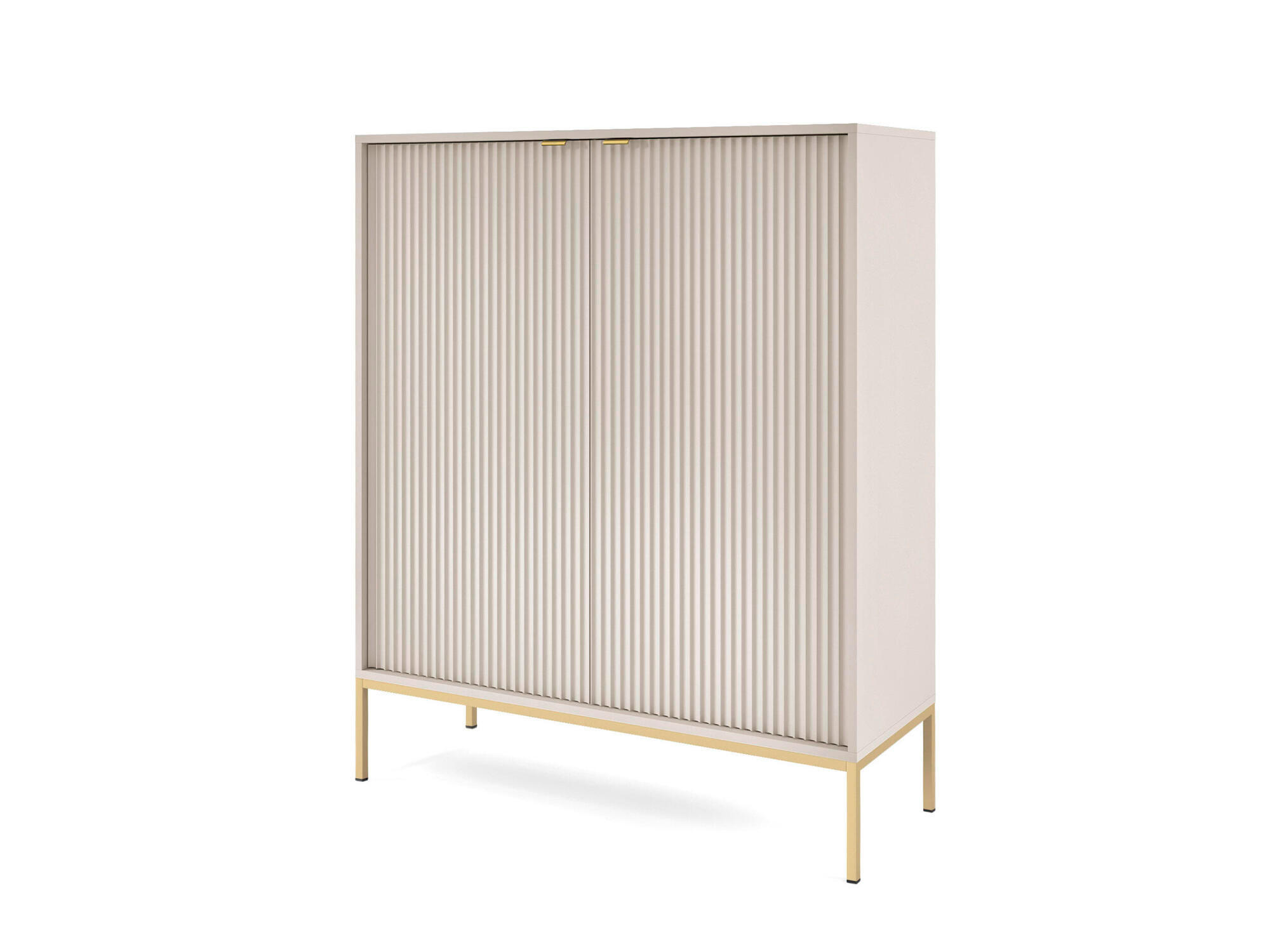 SIDEBOARD AVON Beige, Gold 104x39x125 cm - Beige/Goldfarben, Holzwerkstoff (104/125/39cm) - FURNLUX