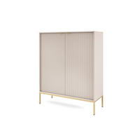 SIDEBOARD AVON Beige, Gold 104x39x125 cm - Beige/Goldfarben, Holzwerkstoff (104/125/39cm) - FURNLUX