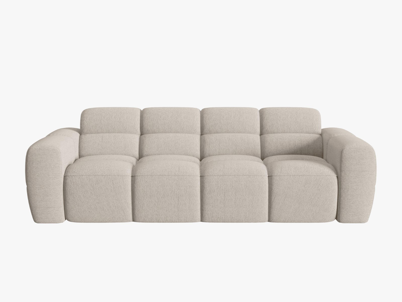 SOFA Lisa aus strukturiertem Stoff sand 4 Sitzplätze - Sandfarben, Textil (256/77/101cm) - Micadoni