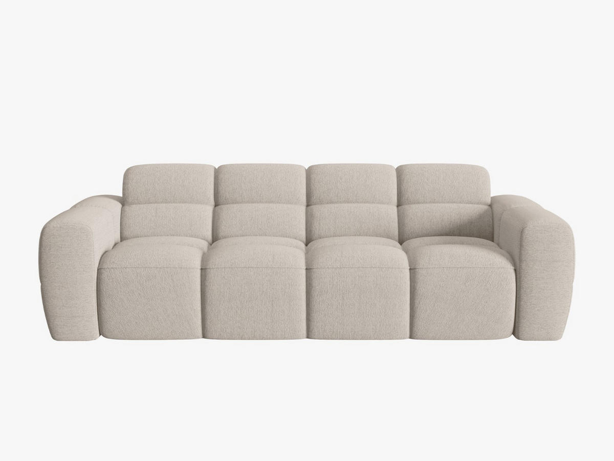 SOFA Lisa aus strukturiertem Stoff sand 4 Sitzplätze - Sandfarben, Textil (256/77/101cm) - Micadoni