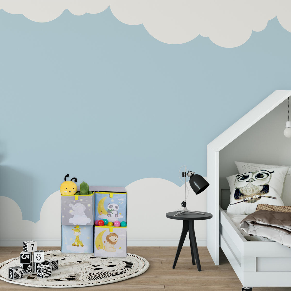 KINDERREGAL - Multicolor, Holzwerkstoff/Wellpappe (60.5/59.5/30cm) - Relaxdays