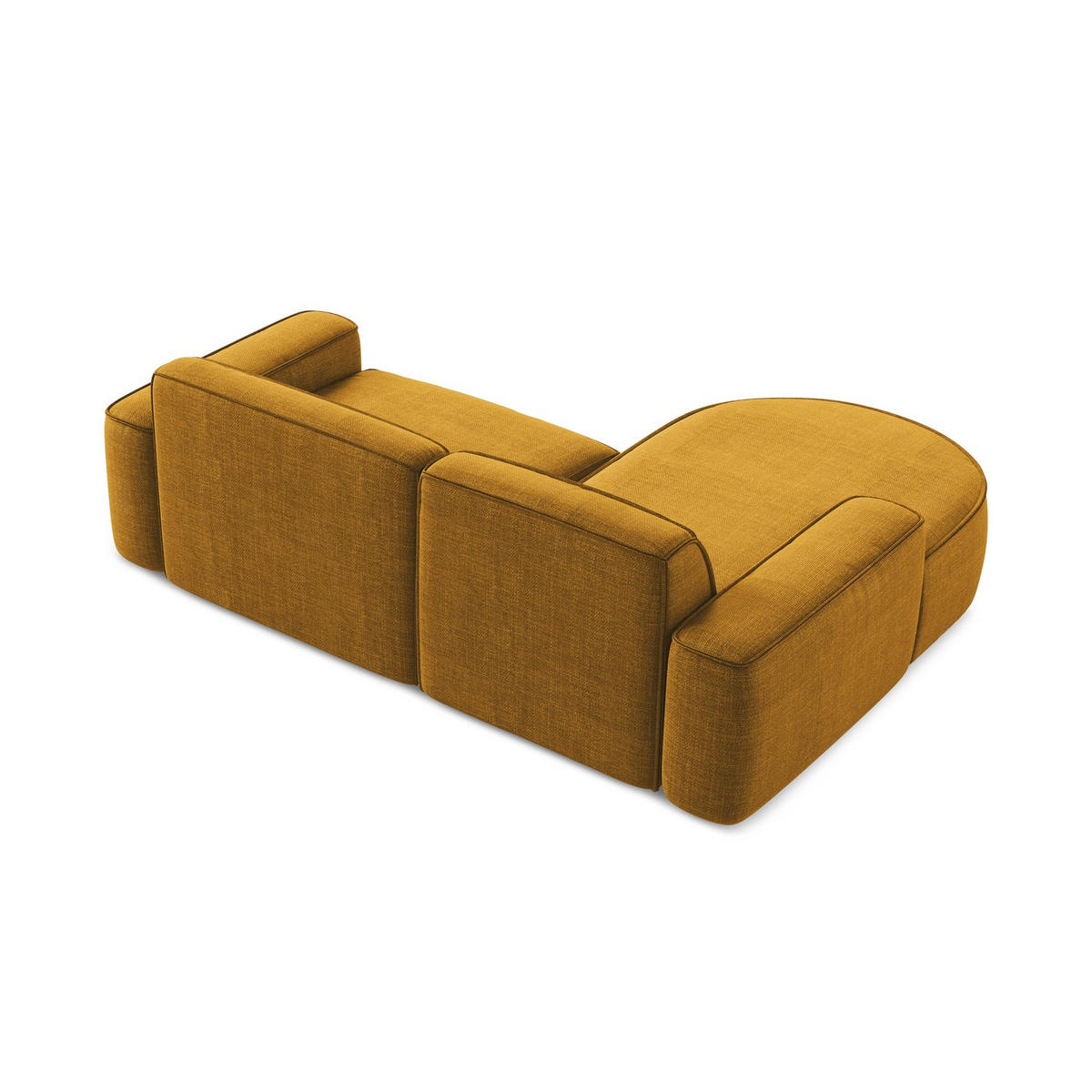 ECKSOFA Links Strukturstoff Gelb - Currygelb/Schwarz, Holzwerkstoff/Kunststoff (224/166cm) - LaMiaSofa