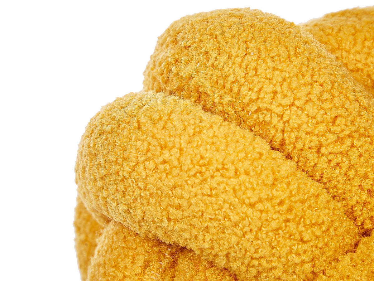 DEKOKISSEN Senfgelb 19/19 cm Malni - Dunkelgelb, Textil (19/19cm) - Beliani