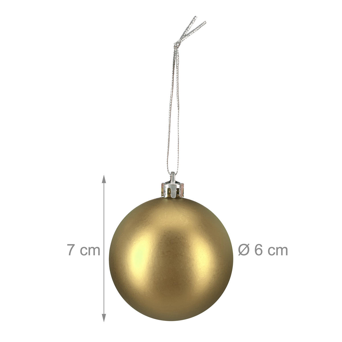 100XWEIHNACHTSKUGELN - Goldfarben, Kunststoff (6/7/6cm) - Relaxdays