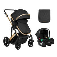 KOMBIKINDERWAGEN Darling 3 in 1 black Sportsitz Tragetasche Autositz Wickeltasche - Schwarz, Metall (55/60/110cm) - Kikka boo