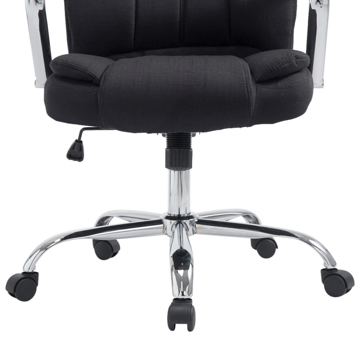 BÜROSTUHL Xavier, Stoff Schwarz - Schwarz, Textil/Metall (62/125/70cm) - TPFLiving