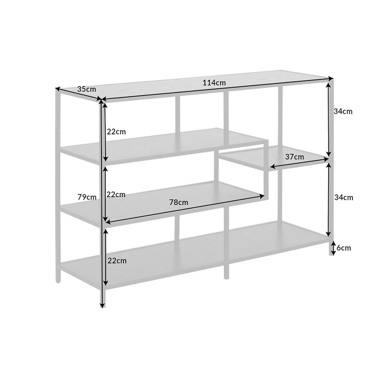 STANDREGAL SLIM LINE Schichtholz Schwarz 115 cm - Schwarz, Holzwerkstoff/Metall (114/79/35cm) - riess-ambiente