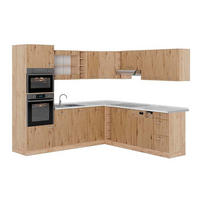ECKKÜCHE R-Line, Artisan-Eiche/Goldkraft Eiche, 247 x 237 cm, AP Marmor - Honigeiche/Eiche Artisan, Holzwerkstoff (247/206.8/60cm) - Vicco