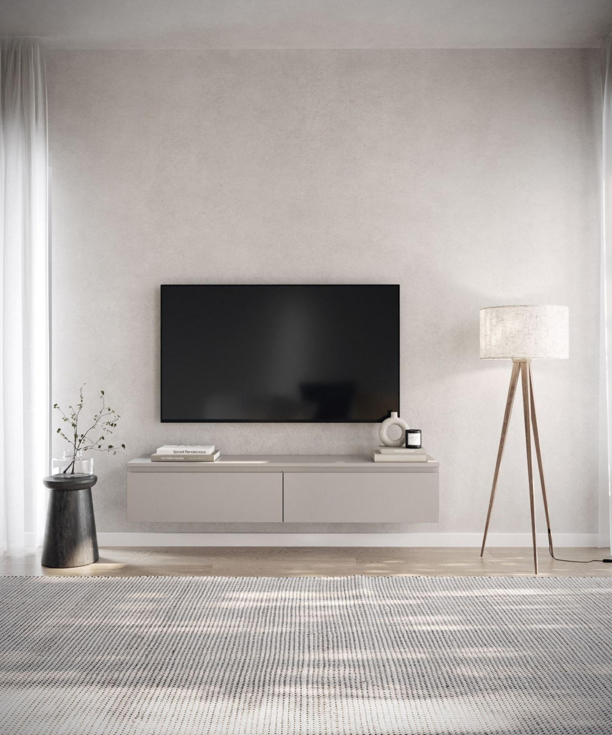 TV-LOWBOARD Bemmi Greige 150 cm - Kaschmir, Holzwerkstoff (150/28.4/31.8cm) - Selsey