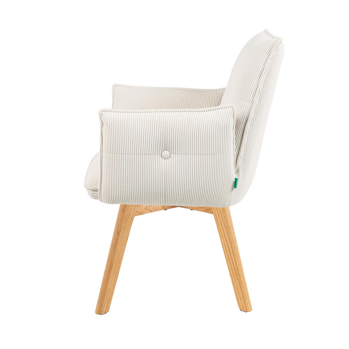 ARMLEHNSTUHL Mika-Tom - Honigeiche/Creme, Eichenholz/Holz (60/88/63cm) - DUBI Möbel
