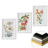 WANDBILDER 3er-Set - 20x30 cm Weißer Rahmen - Retro-Blumenarrangements - Weiß, Kunststoff (20/30cm) - ArtPrintCave