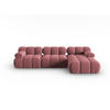 MODULARES-ECKSOFA rechts Bellis aus Samt rosa 4 Sitzplätze - Pink, Textil (122/285cm) - Micadoni