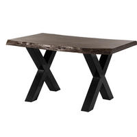 BAUMTISCH Akazie 160x90x77 grau lackiert / X-Beine anthrazit glänzend FREEFORM 5 - Grau, Holz (90/160/77cm) - Massivmoebel24