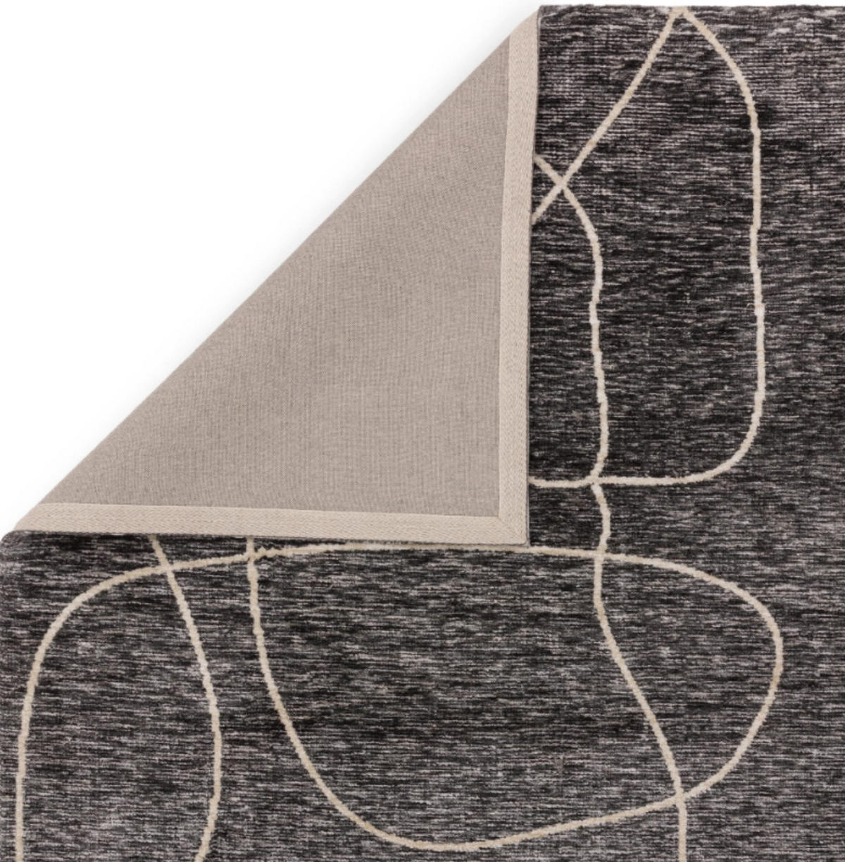 TEPPICH modern Wohn-/Schlafzimmer RINEAL Schwarz 120 x 170 cm - Schwarz, Textil (120/170cm) - Novatrend