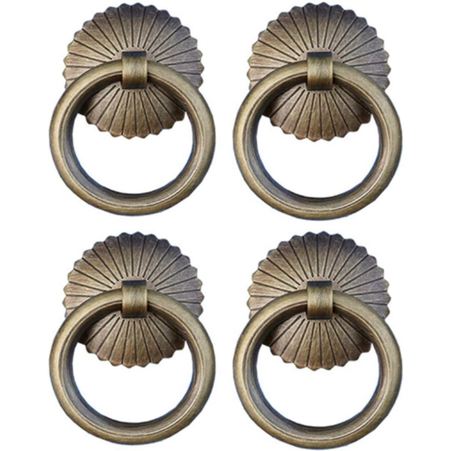 BLUMEN-RINGKNAUF 6er-Set Bronze Messing 25 x 25 x 45 mm Schublade Möbel - Bronzefarben, Metall (2.5/4.5/2.5cm) - MCBOSON