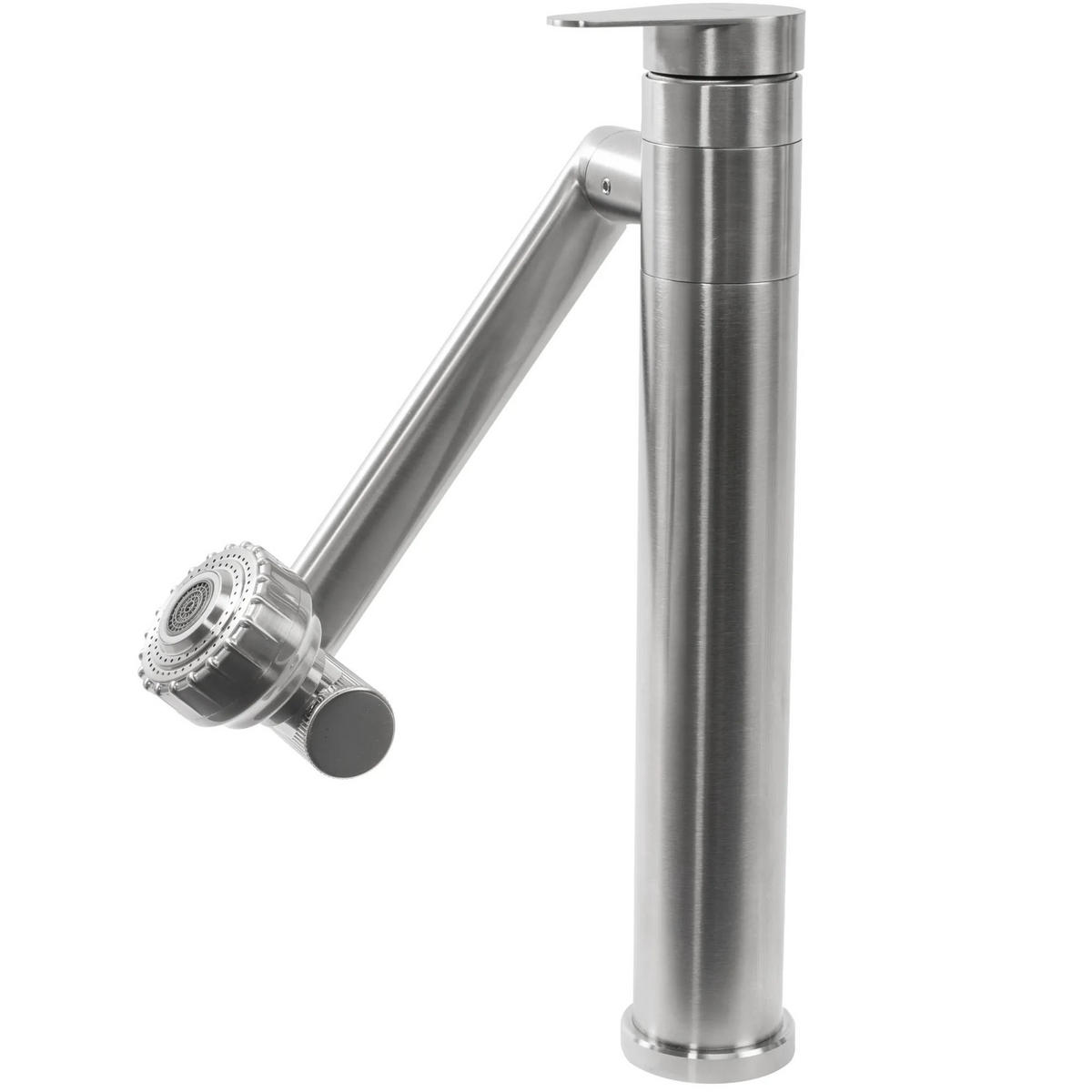 WASCHBECKENARMATUR Rea Paco Nickel Brush Inox High - Nickelfarben, Metall (9.5/31/21cm) - REA