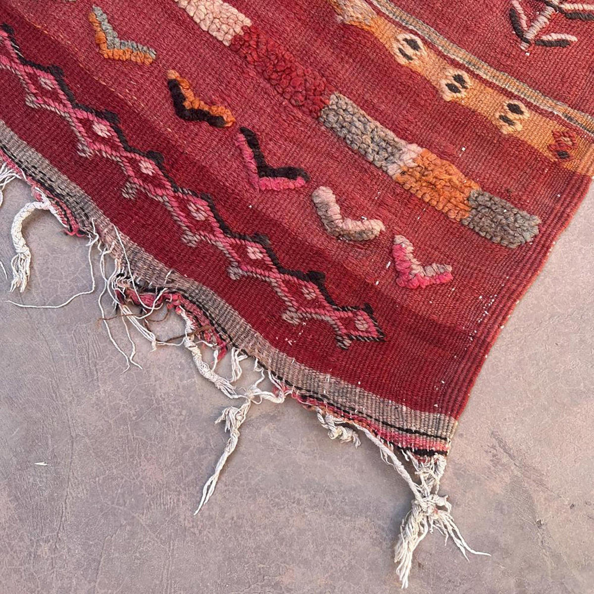 BERBERTEPPICH aus reiner Wolle 169x 364 cm - Rot, Naturmaterialien (169/364cm) - AFK Living