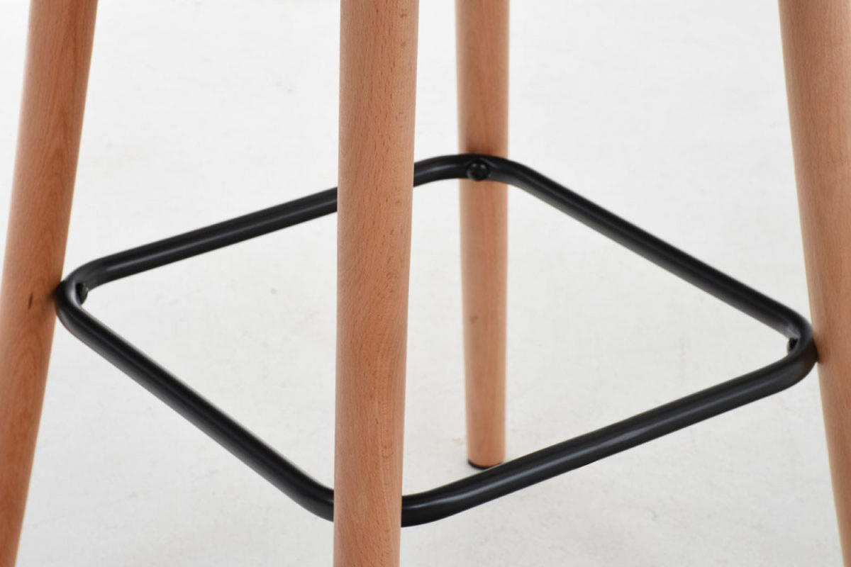 BARHOCKER Stoff Dunkelgrau - Eukalyptusholzfarben/Dunkelgrau, Holz/Textil (42/94/49cm) - CLP