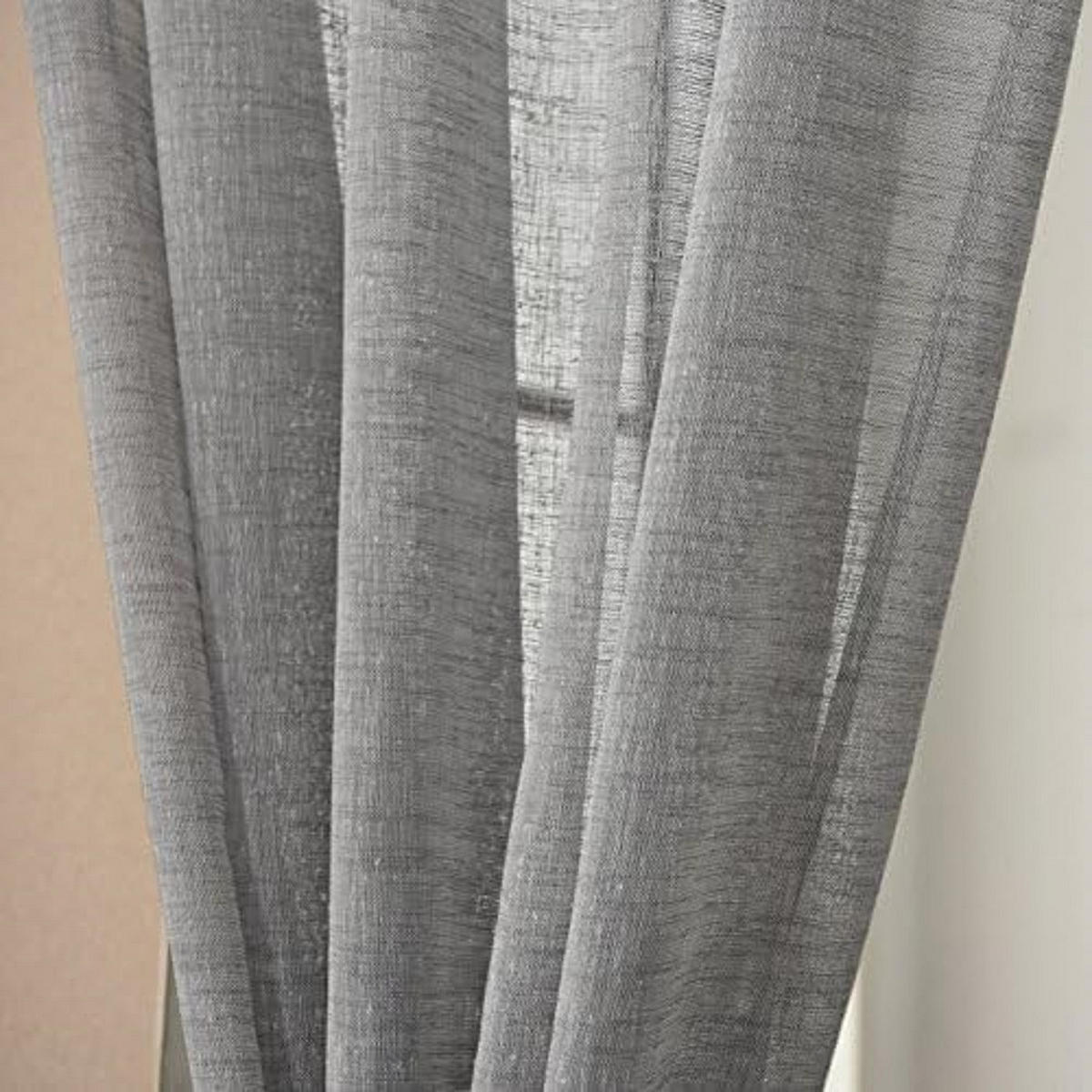 GARDINEN Leinenoptik 140 x 225 cm Dunkelgrau 1 Stück - Dunkelgrau, Kunststoff (140/225cm) - Woltu