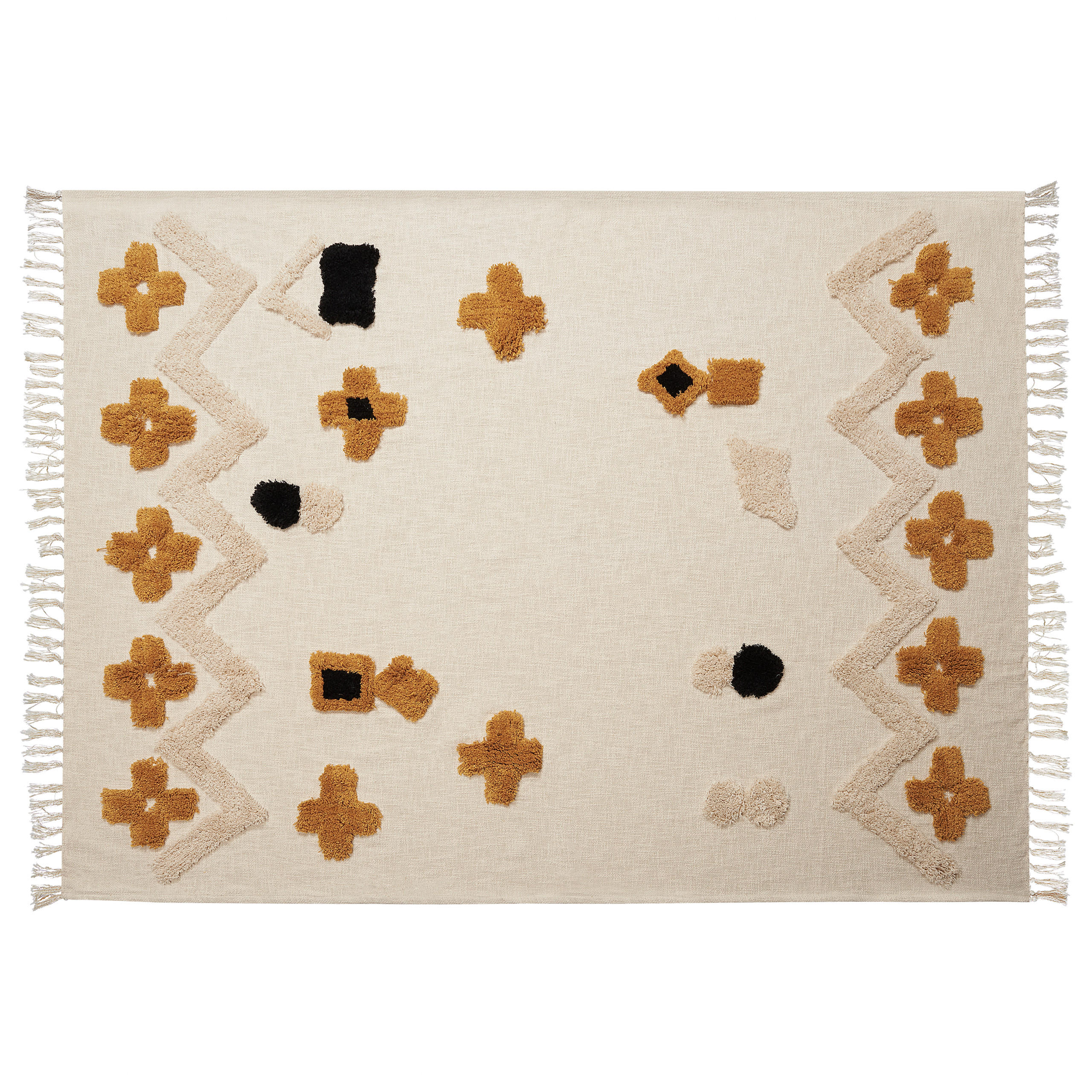 DECKE Helles Beige Adoni 130/180 cm - Beige, Naturmaterialen/Textil (130/180cm) - Beliani