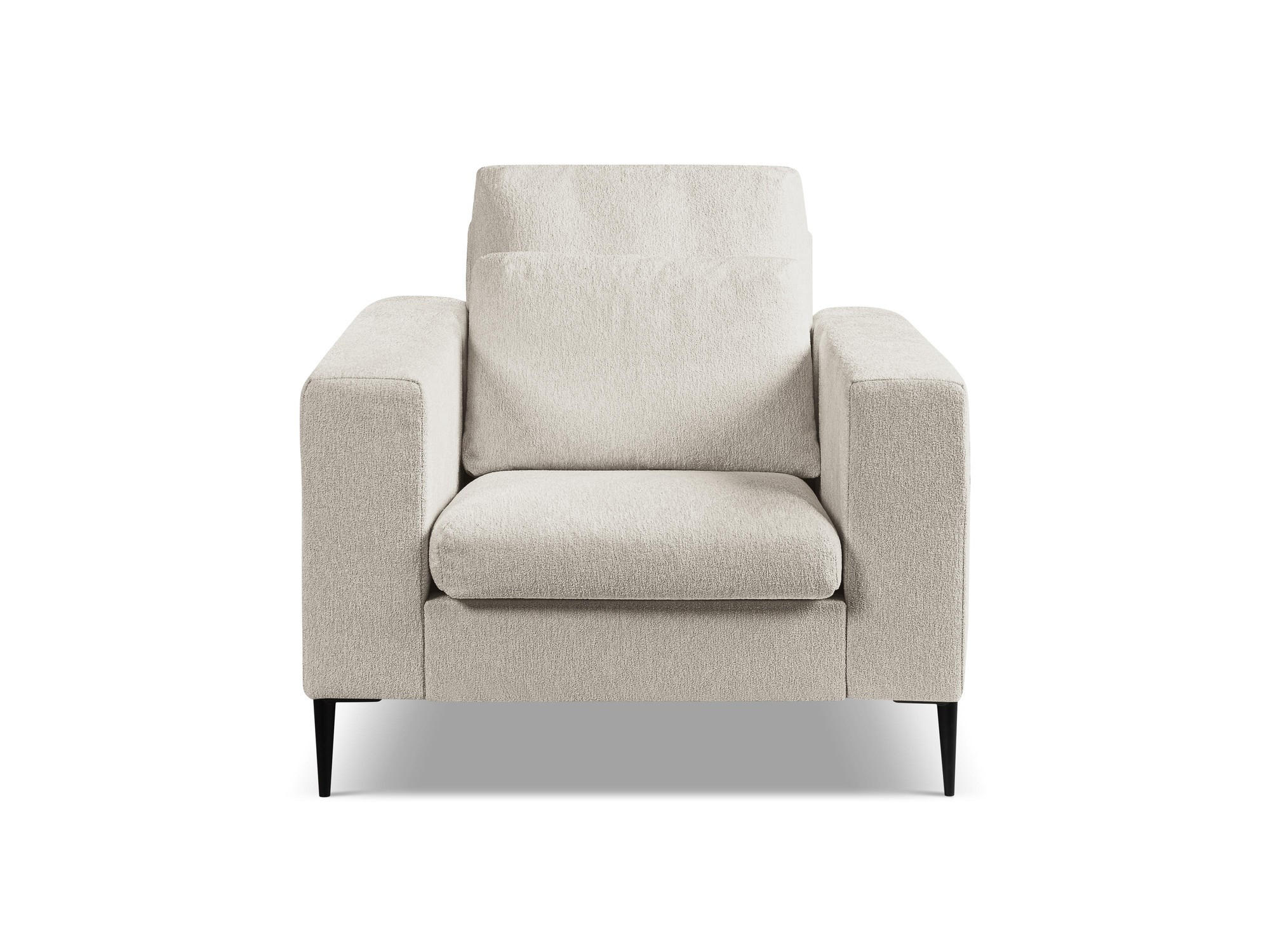 SESSEL Chenille Stoff Beige - Beige/Schwarz, Holzwerkstoff/Textil (93/88/105cm) - Makamii