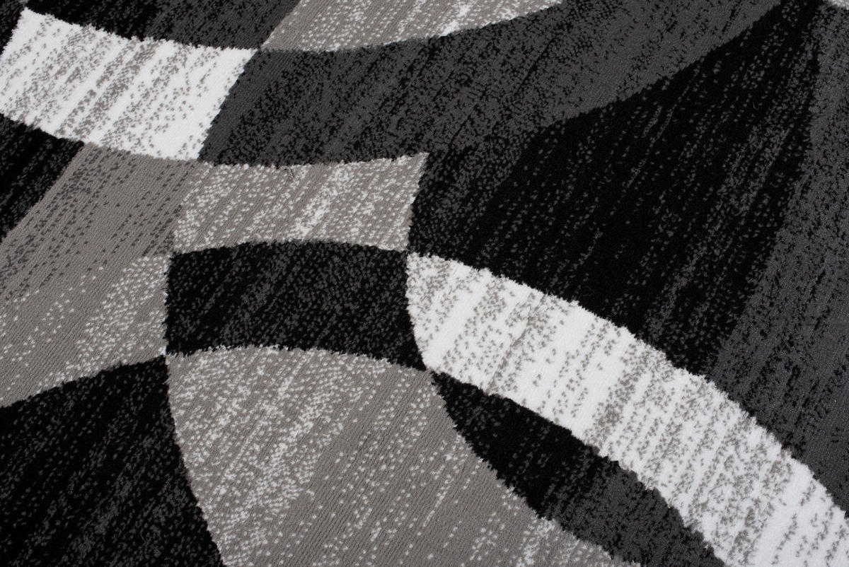 TEPPICH MAYA Grau Kreise Streifen Meliert 220/300 cm - Grau, Textil (220/300cm) - Tapiso
