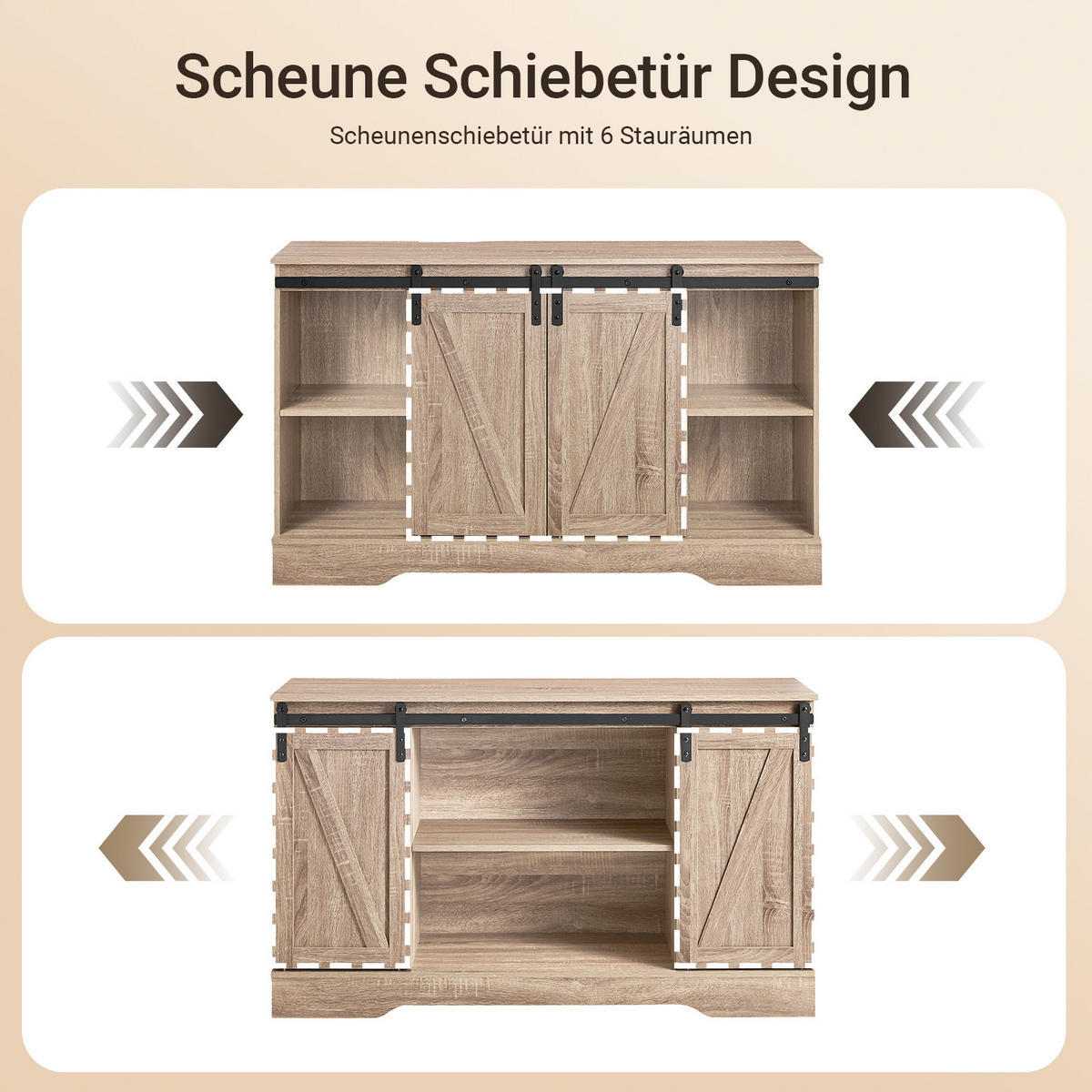 SIDEBOARD Natur - Naturfarben, Holzwerkstoff (120/70/39cm) - SoBuy