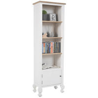 BÜCHERREGAL Holz Natura/Weiß - Eukalyptusholzfarben/Weiß, Holz (59/190/35cm) - CLP
