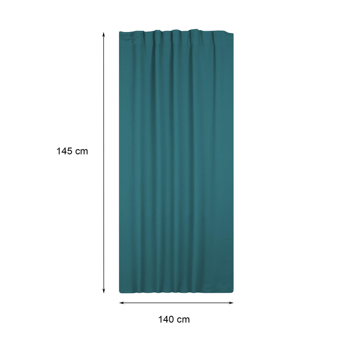 VERDUNKELUNGSVORHANG Kräuselband 300/245 cm Petrol - Petrol, Textil (300/245cm) - TiborTex