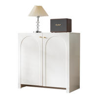 SIDEBOARD in Weiß Kommode mit 2 Türen und verstellbaren Einlegeböden für Wohnzimmer, Flur und Küche,B80/T40/H80. - Weiß, Holzwerkstoff/Metall (80/80/40cm) - STILVORA