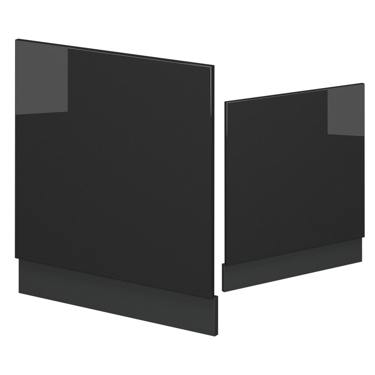 FRONTBLENDE Fame-Line Anthrazit Hochglanz 60 cm , AP Eiche - Schwarz Hochglanz/Anthrazit, Holzwerkstoff (60/67.4/1.6cm) - Vicco