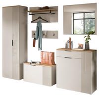 GARDEROBEN-SET 6-teilig Kaschmir Sand, Evoke Eiche, 250 x 190 cm Skid - Kaschmir/Eichefarben, Holzwerkstoff/Kunststoff (250/190/36cm) - Inn.Furn