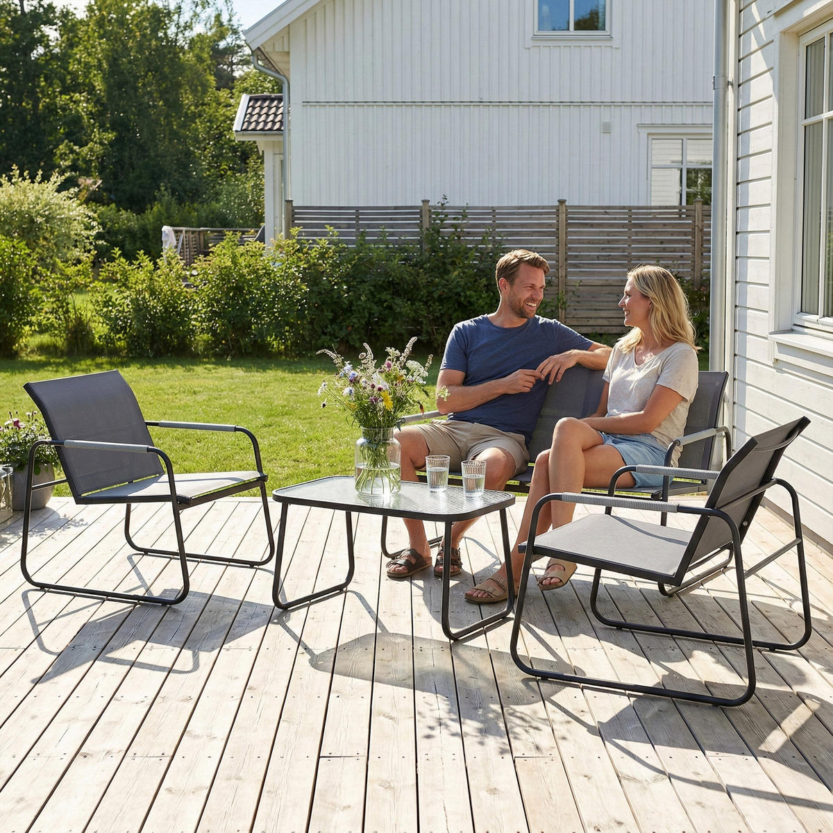 GARTENSET DE-13524 Grau - Grau, Metall - ComfortXL