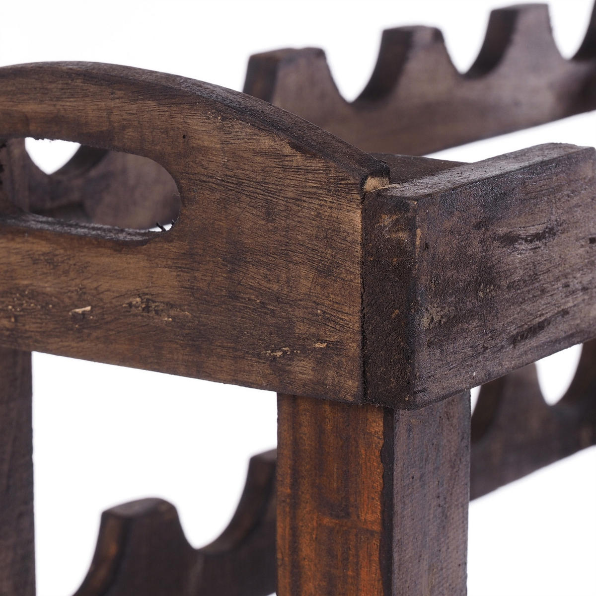 FLASCHENREGAL RUSTIC Massivholz, für 20 Flaschen 03 dunkelbraun - Dunkelbraun, Holz (60/66/23cm) - DESIGN DELIGHTS